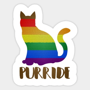 'Purride Rainbow Cat' Adorable Rainbows Gift Sticker